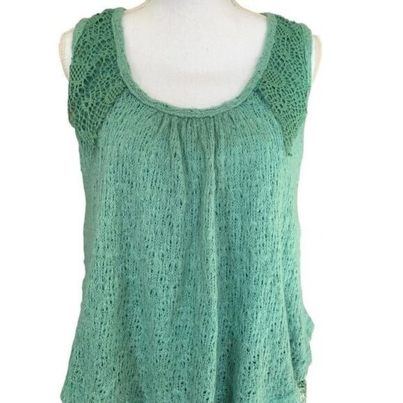 Lagenlook Dress Pretty Angel M Green Layers Ruffles Lace Crochet Fuzzy Lined - Picture 9 of 11